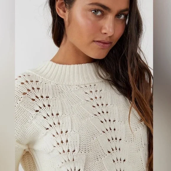 🍒NWT Free People Bell Song Pullover in Bones White. Size: Medium - Picture 4 of 10